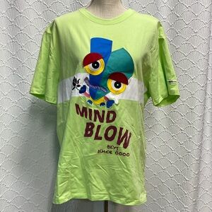 NWT BKYS size XL Mind  Blow lime green Graphic tee stretch heavyweight hip hop
